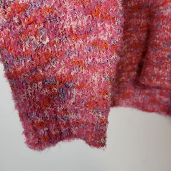 Lulu's Keepin' It Cuddly Pink Heather Multi V-Neck Sweater Size M - Picture 7 of 10